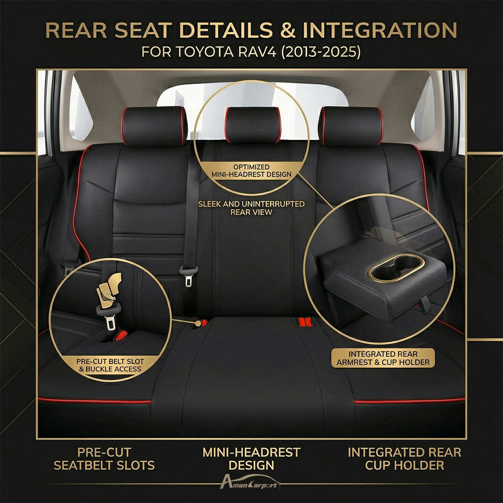 Custom Fit Leather Car Seat Covers Full Set for Toyota RAV4 (2013-2025) – Original Factory Texture