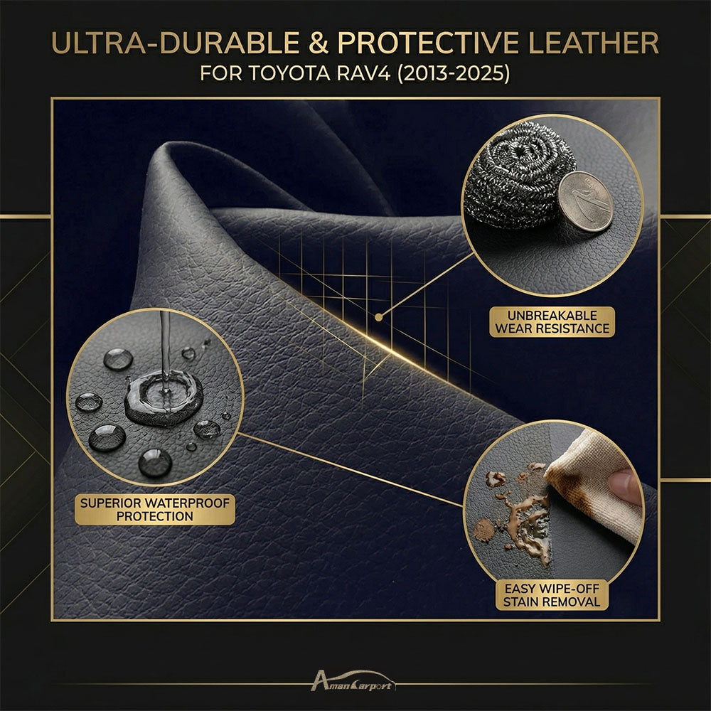 Custom Fit Leather Car Seat Covers Full Set for Toyota RAV4 (2013-2025) – Original Factory Texture