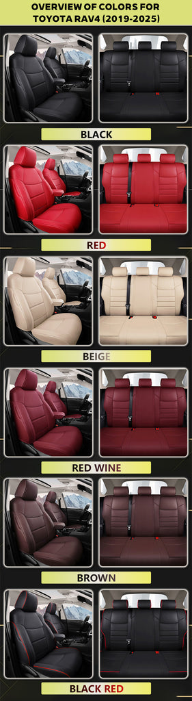 Custom Fit Leather Car Seat Covers Full Set for Toyota RAV4 (2013-2025) – Original Factory Texture