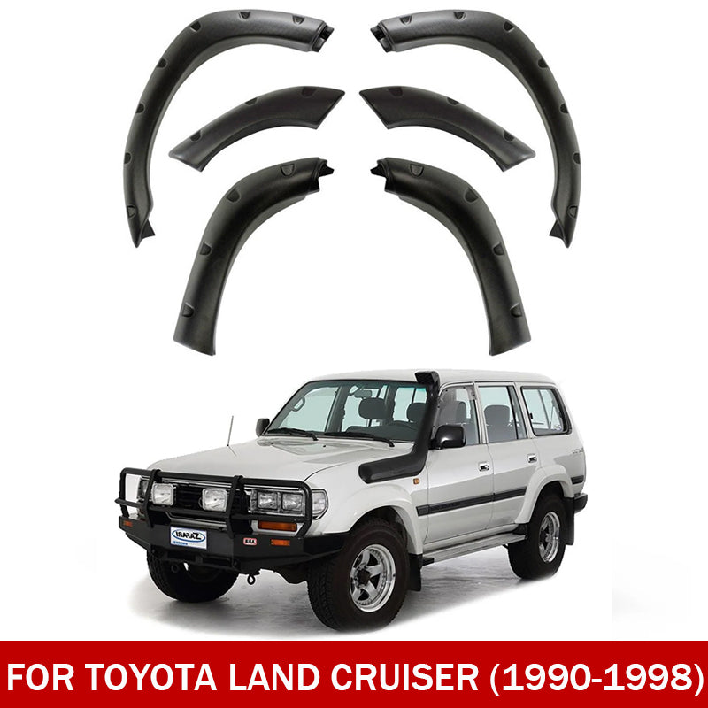 Front & Rear Fender Flares Kit for Toyota Land Cruiser LC80 (1990–1998) – 6PCS Black Wheel Arch Trim, Durable & Direct Fit