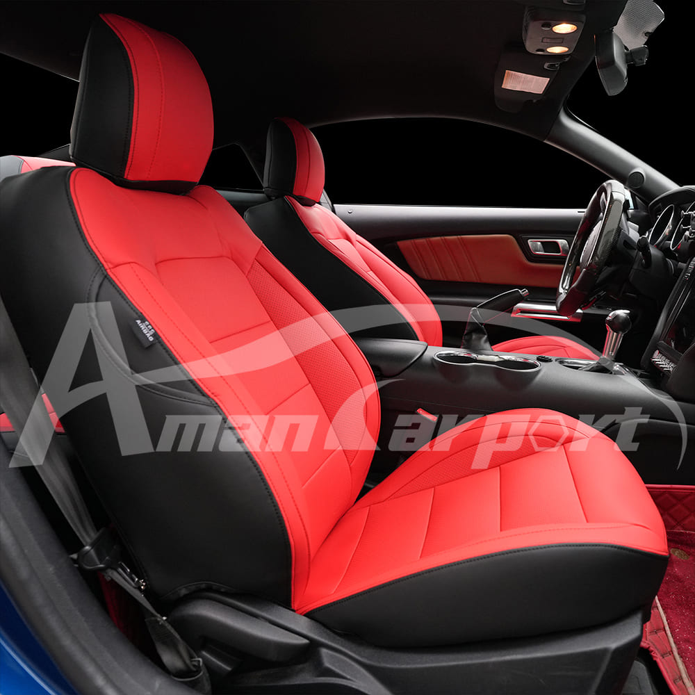 Custom Leather Seat Covers for Ford Mustang Coupe (2015–2025) – Full Set, Sporty Fit
