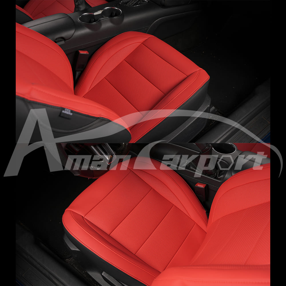 Custom Leather Seat Covers for Ford Mustang Coupe (2015–2025) – Full Set, Sporty Fit