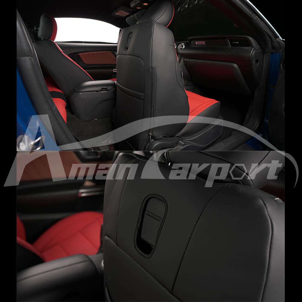 Custom Leather Seat Covers for Ford Mustang Coupe (2015–2025) – Full Set, Sporty Fit
