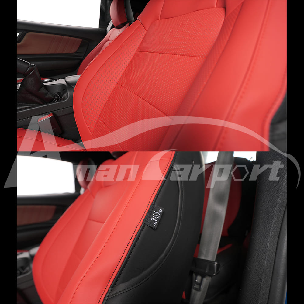 Custom Leather Seat Covers for Ford Mustang Coupe (2015–2025) – Full Set, Sporty Fit