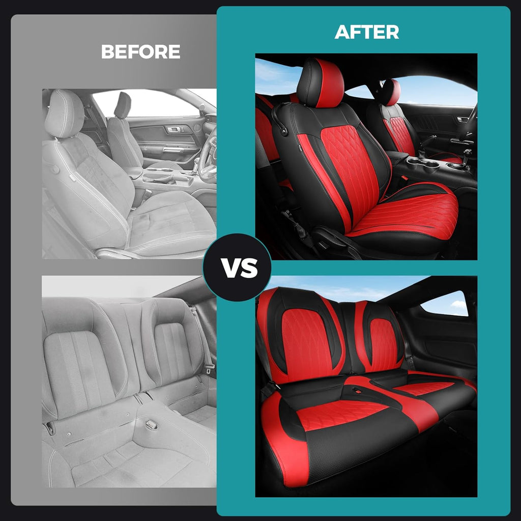 Ford Mustang Coupe 2015–2025 Custom Leather Seat Covers