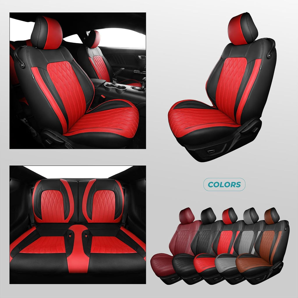 Ford Mustang Coupe 2015–2025 Custom Leather Seat Covers