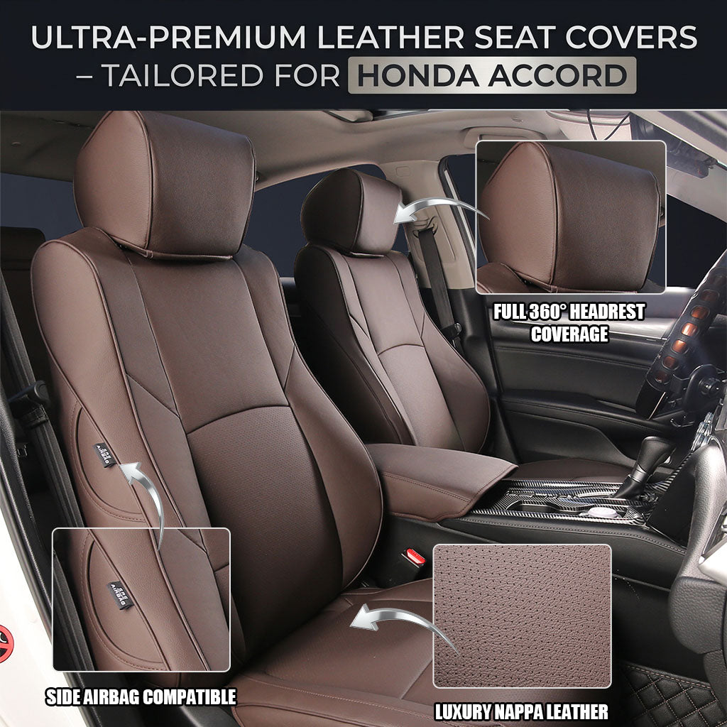 Custom For Honda Accord(2013-2026) Faux Leather Car Seat Cover Full Set