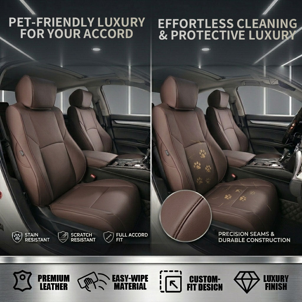 Custom For Honda Accord(2013-2026) Faux Leather Car Seat Cover Full Set