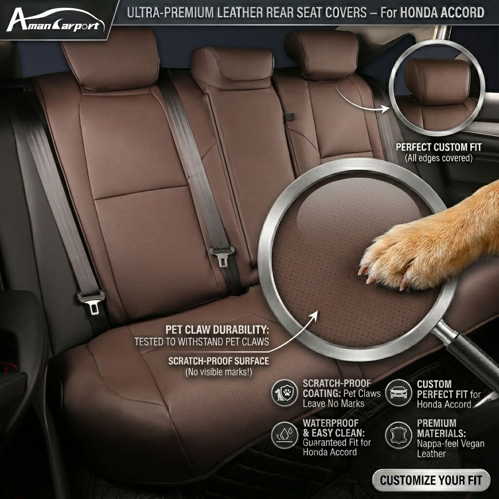 Custom For Honda Accord(2013-2026) Faux Leather Car Seat Cover Full Set