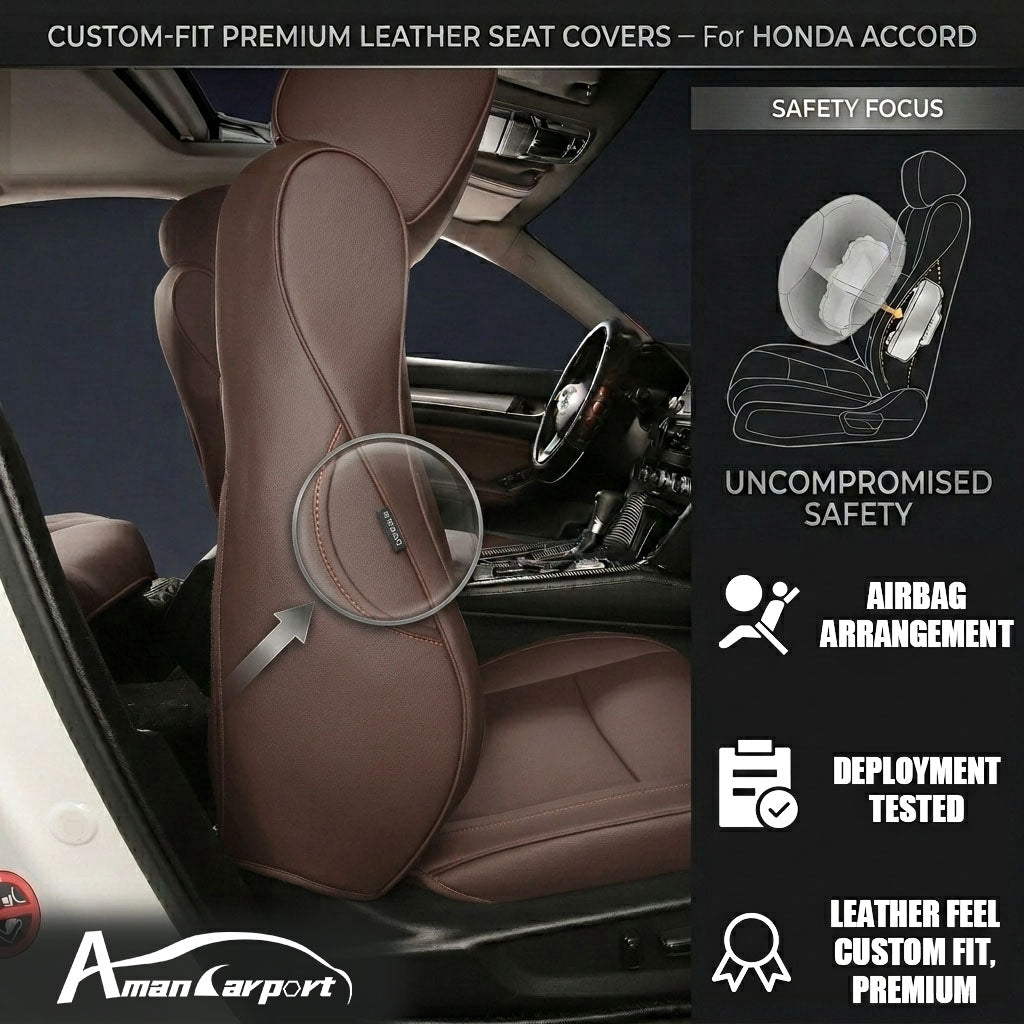 Custom For Honda Accord(2013-2026) Faux Leather Car Seat Cover Full Set