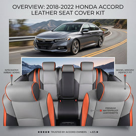 Custom For Honda Accord (2018-2022) Spoty Style Leather Car Seat Cover Full Set