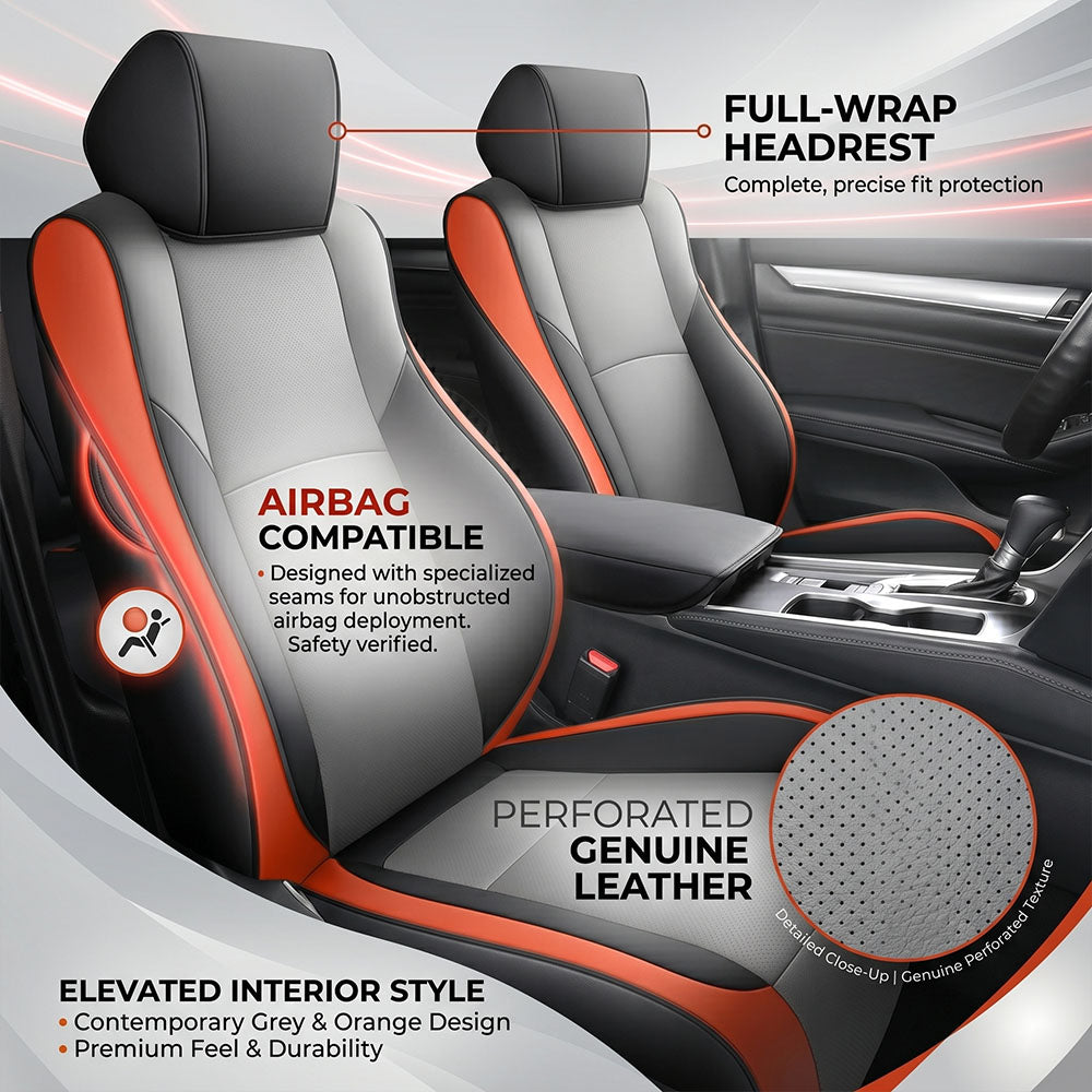 Custom For Honda Accord (2018-2022) Spoty Style Leather Car Seat Cover Full Set