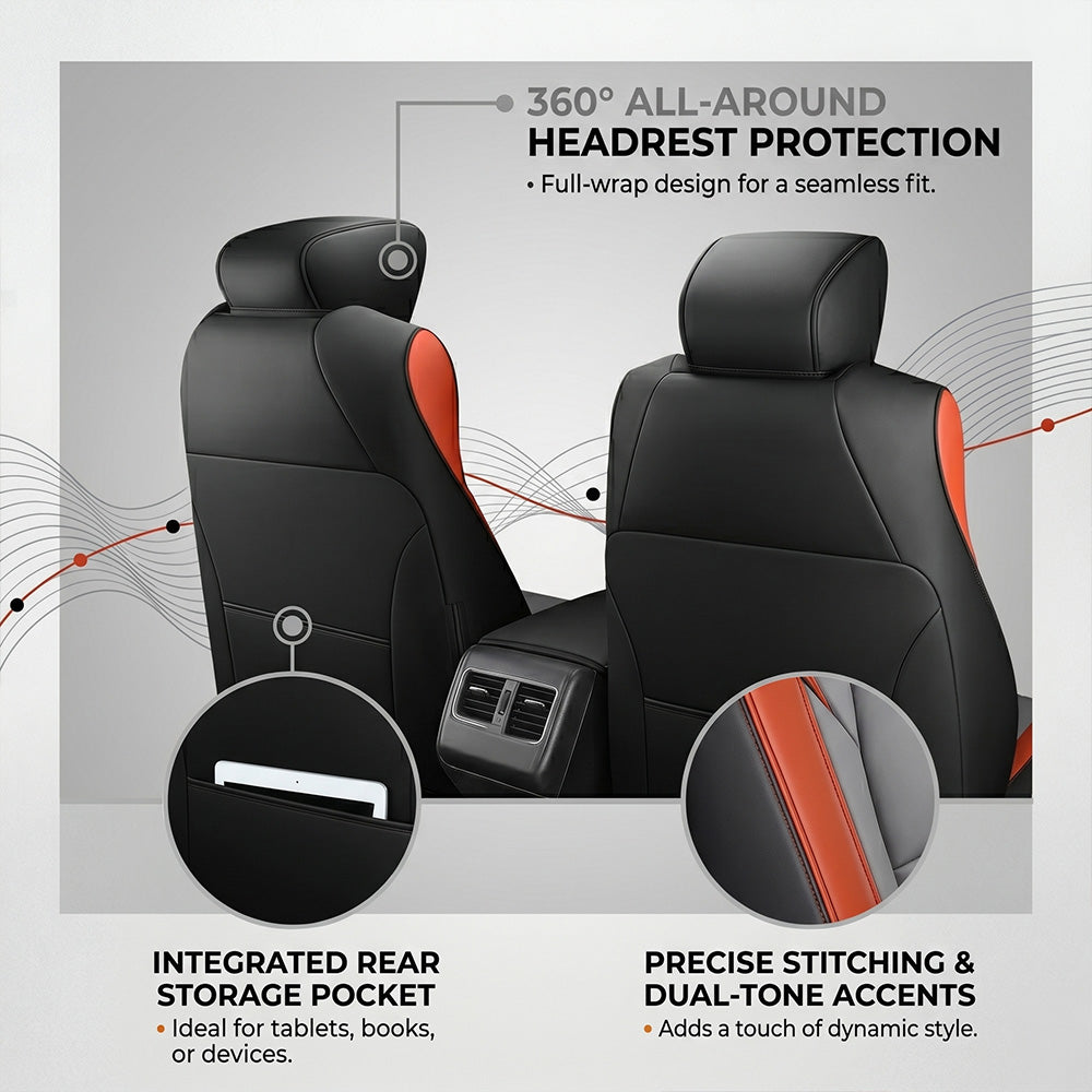 Custom For Honda Accord (2018-2022) Spoty Style Leather Car Seat Cover Full Set
