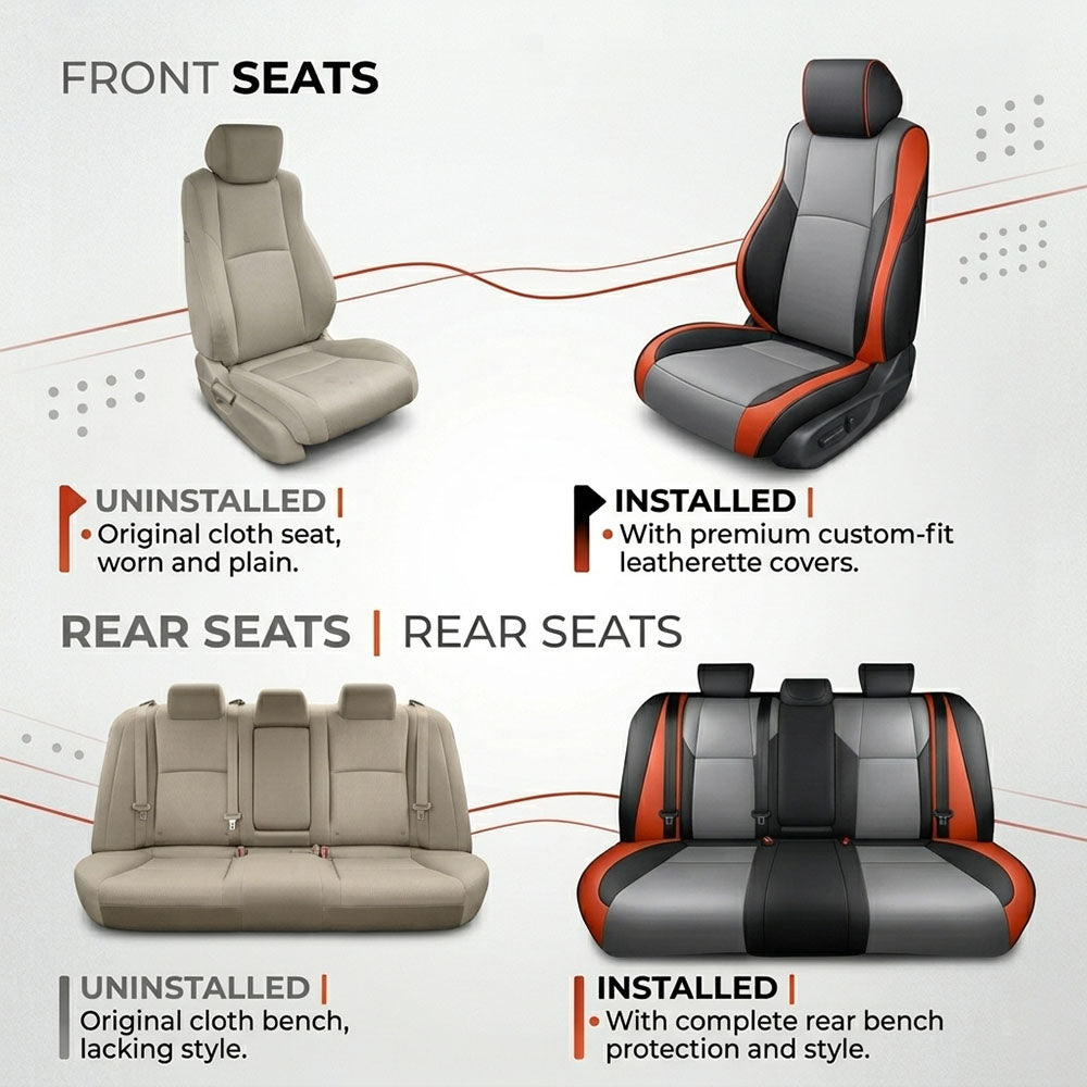 Custom For Honda Accord (2018-2022) Spoty Style Leather Car Seat Cover Full Set