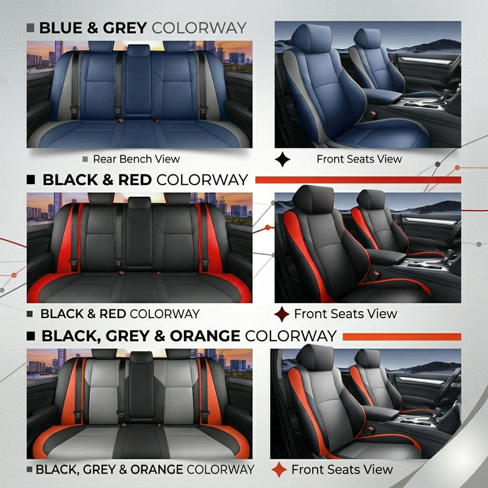 Custom For Honda Accord (2018-2022) Spoty Style Leather Car Seat Cover Full Set