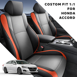 Custom For Honda Accord (2018-2022) Spoty Style Leather Car Seat Cover Full Set