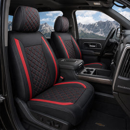 Custom for Chevy Silverado & GMC Sierra (2007-2026)  Leather Seat Covers Full Set – Perfect Fit for 1500, 2500HD, 3500HD