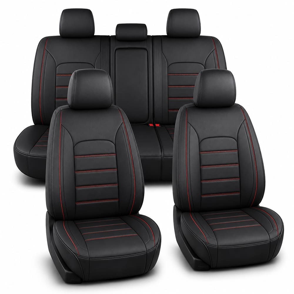 Custom Fit Leather Seat Covers for Chevy Silverado & GMC Sierra 1500 2500HD 3500HD (2007-2026) Full Set