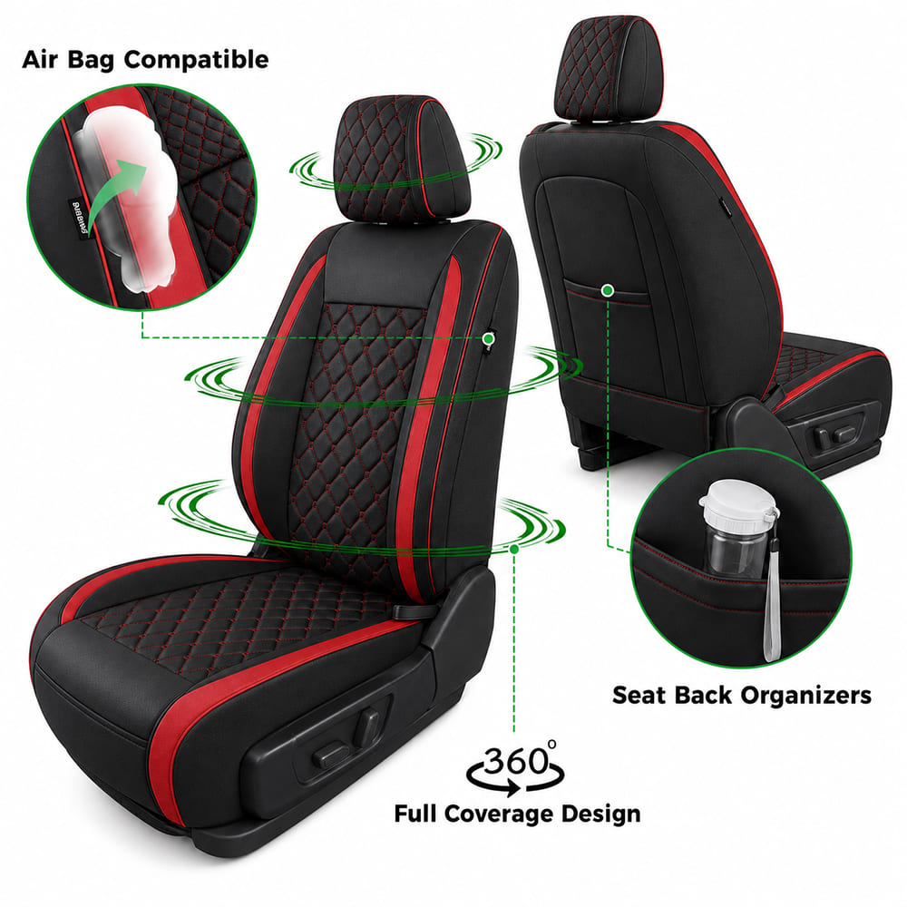 Custom For Dodge Ram Car Seat Covers Full Set Compatible with Ram 1500(2009-2026), Ram 2500(2010-2026), Ram 3500(2010-2026)
