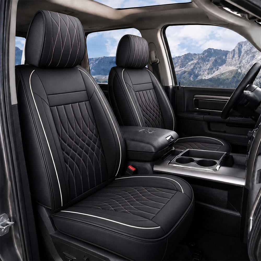 Custom For Dodge Ram Car Seat Covers Full Set Compatible with Ram 1500(2009-2026), Ram 2500(2010-2026), Ram 3500(2010-2026)