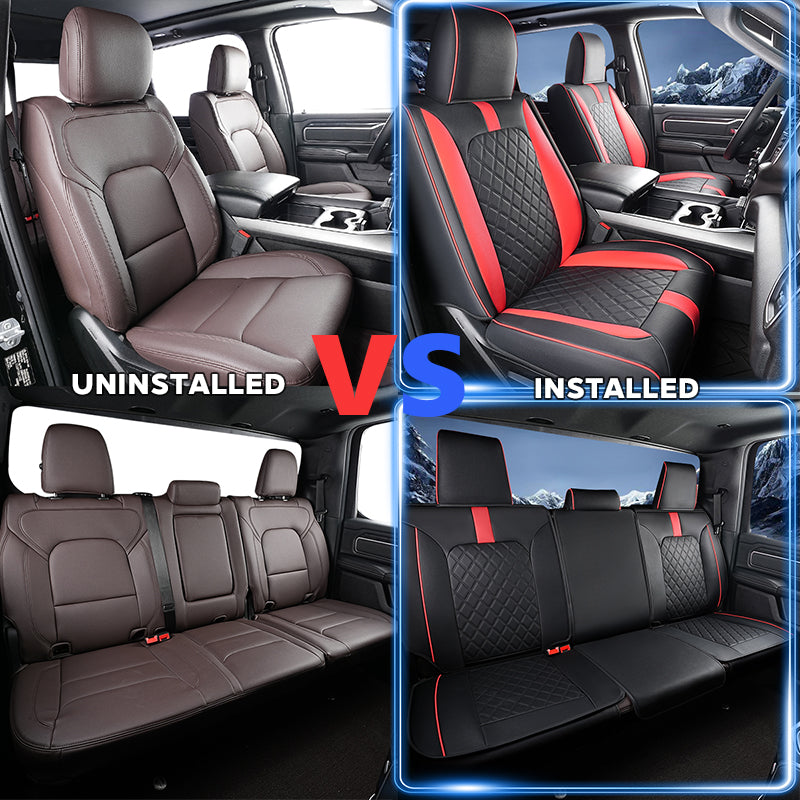 Luxury All-inclusive Car Seat Covers Full Set Custom For Dodge Ram  Compatible with Ram 1500(2019-2025)