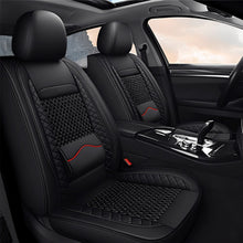 Load image into Gallery viewer, AmanCarport Universal Car Seat Covers 5-Piece Full Set – Premium Faux Leather &amp; Ice Silk, Waterproof &amp; Airbag Compatible
