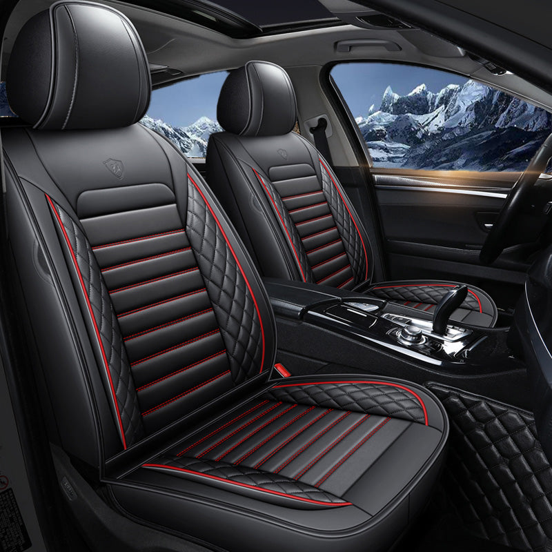 Full Set Car Seat Covers, Universal Leather Seat Covers for Most Cars, SUVs & Trucks – Waterproof Front & Back Protector