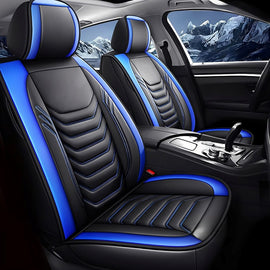 All-Season Universal Car Seat Covers – 5-Seat Faux Leather Full Set for Most Vehicles
