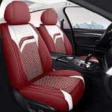 AmanCarport Universal 5-Seat Car Seat Covers – Faux Leather & Ice Silk Full Set, Breathable & Airbag Compatible