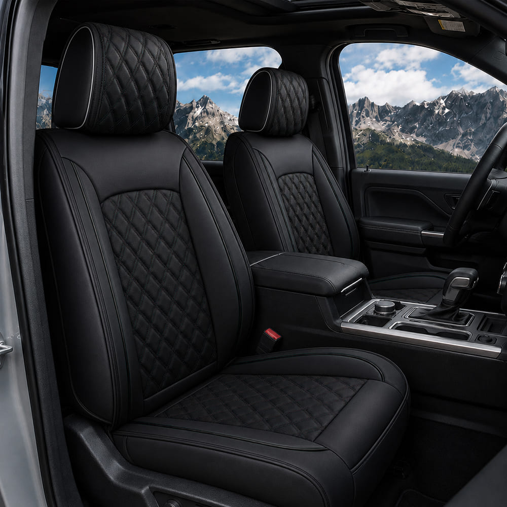Custom Fit Toyota Tacoma Leather Seat Covers (2005-2026), Full Coverage Fit