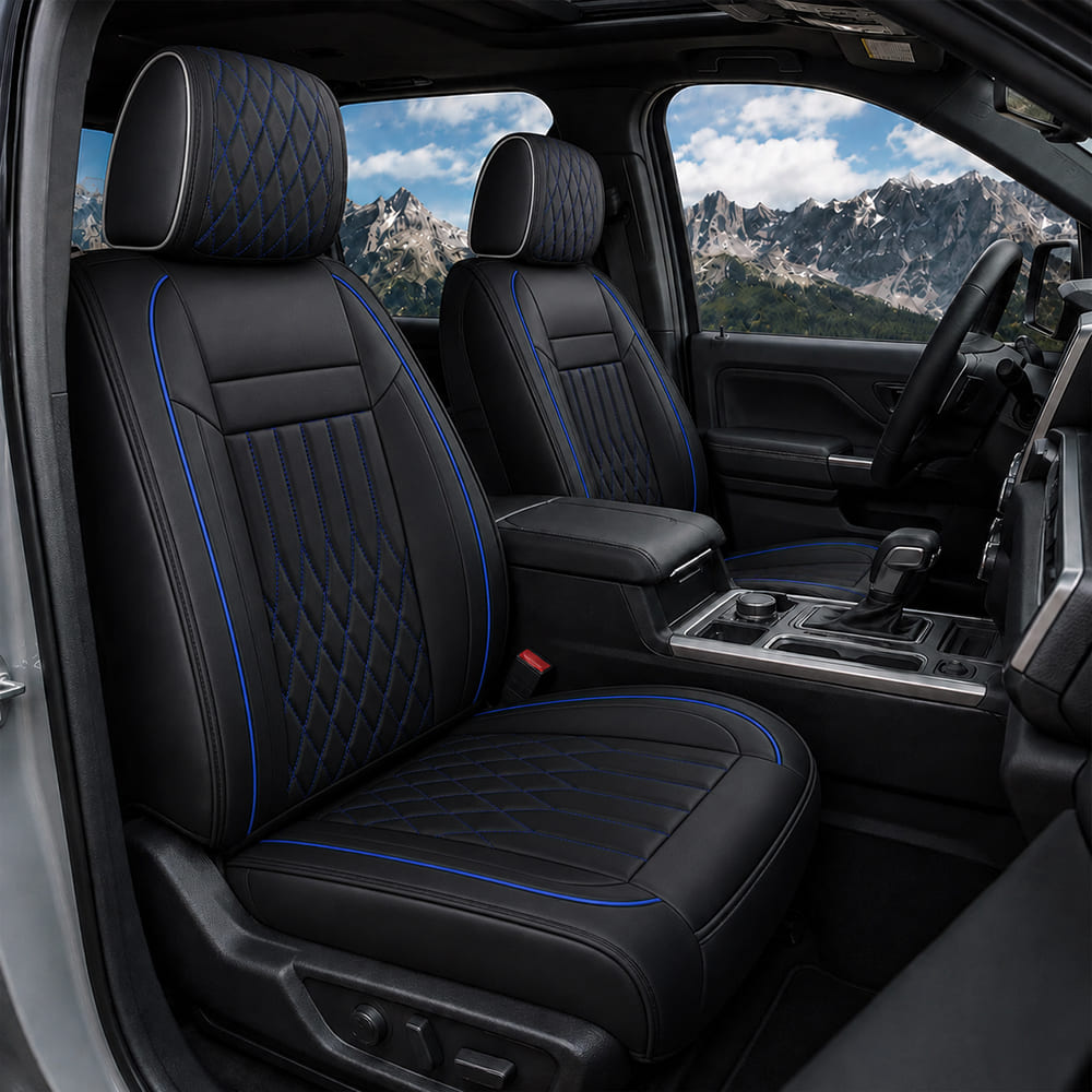 Custom Fit Toyota Tacoma Leather Seat Covers (2005-2026), Full Coverage Fit