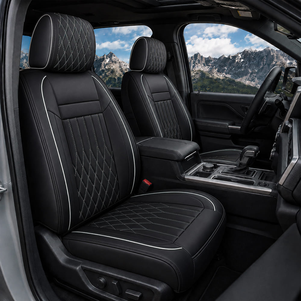 Custom Fit Toyota Tacoma Leather Seat Covers (2005-2026), Full Coverage Fit