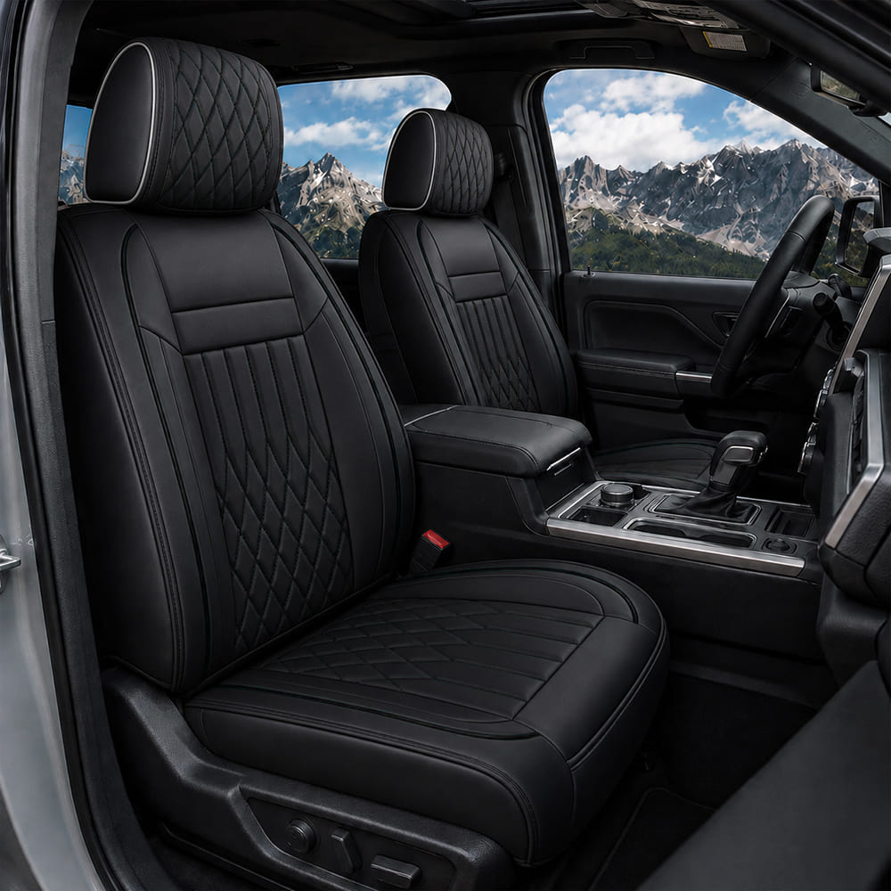 Custom Fit Toyota Tacoma Leather Seat Covers (2005-2026), Full Coverage Fit
