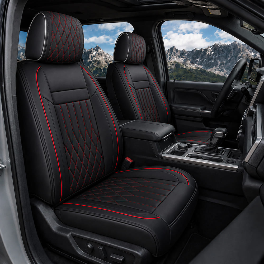 Custom Fit Toyota Tacoma Leather Seat Covers (2005-2026), Full Coverage Fit