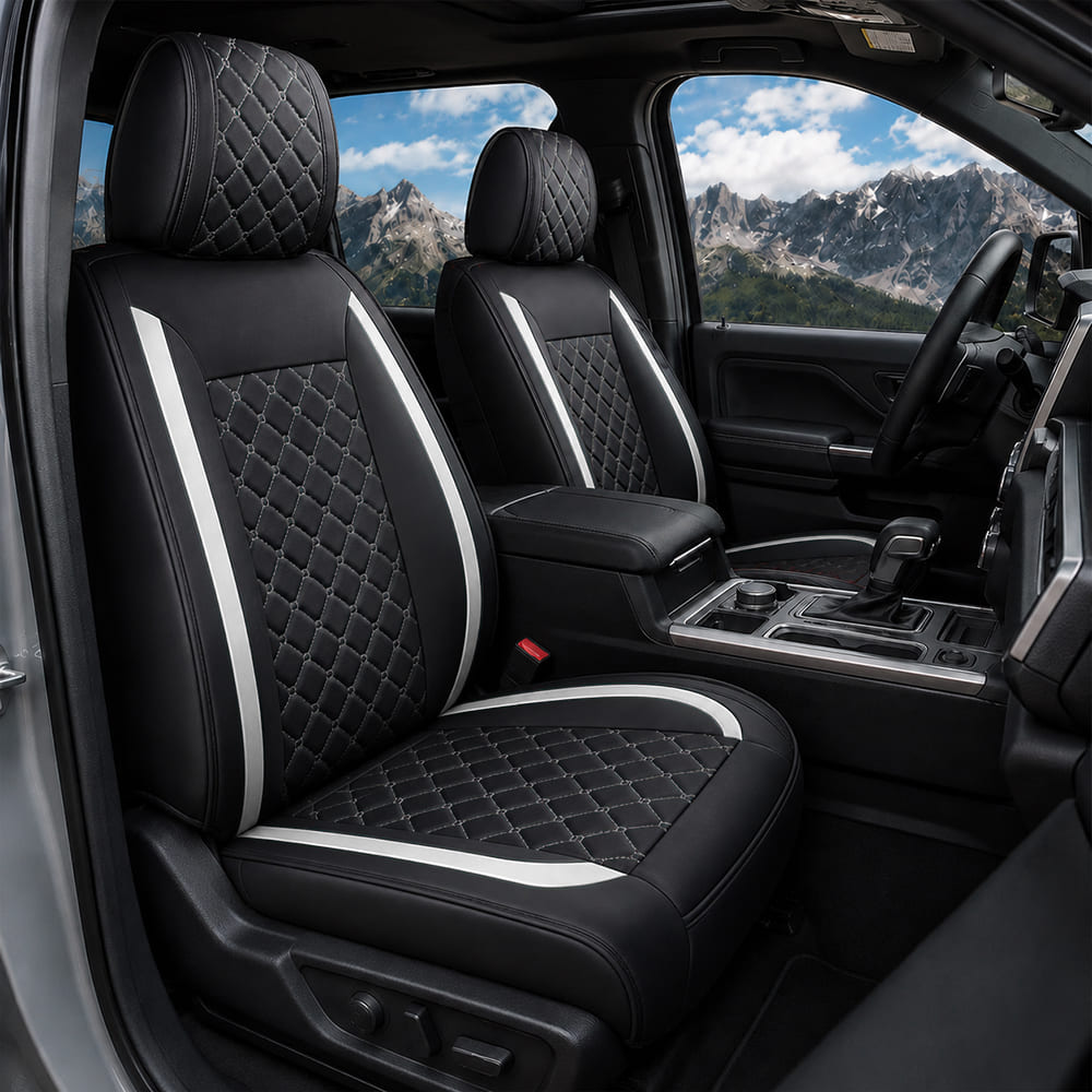 Custom Fit Toyota Tacoma Leather Seat Covers (2005-2026), Full Coverage Fit