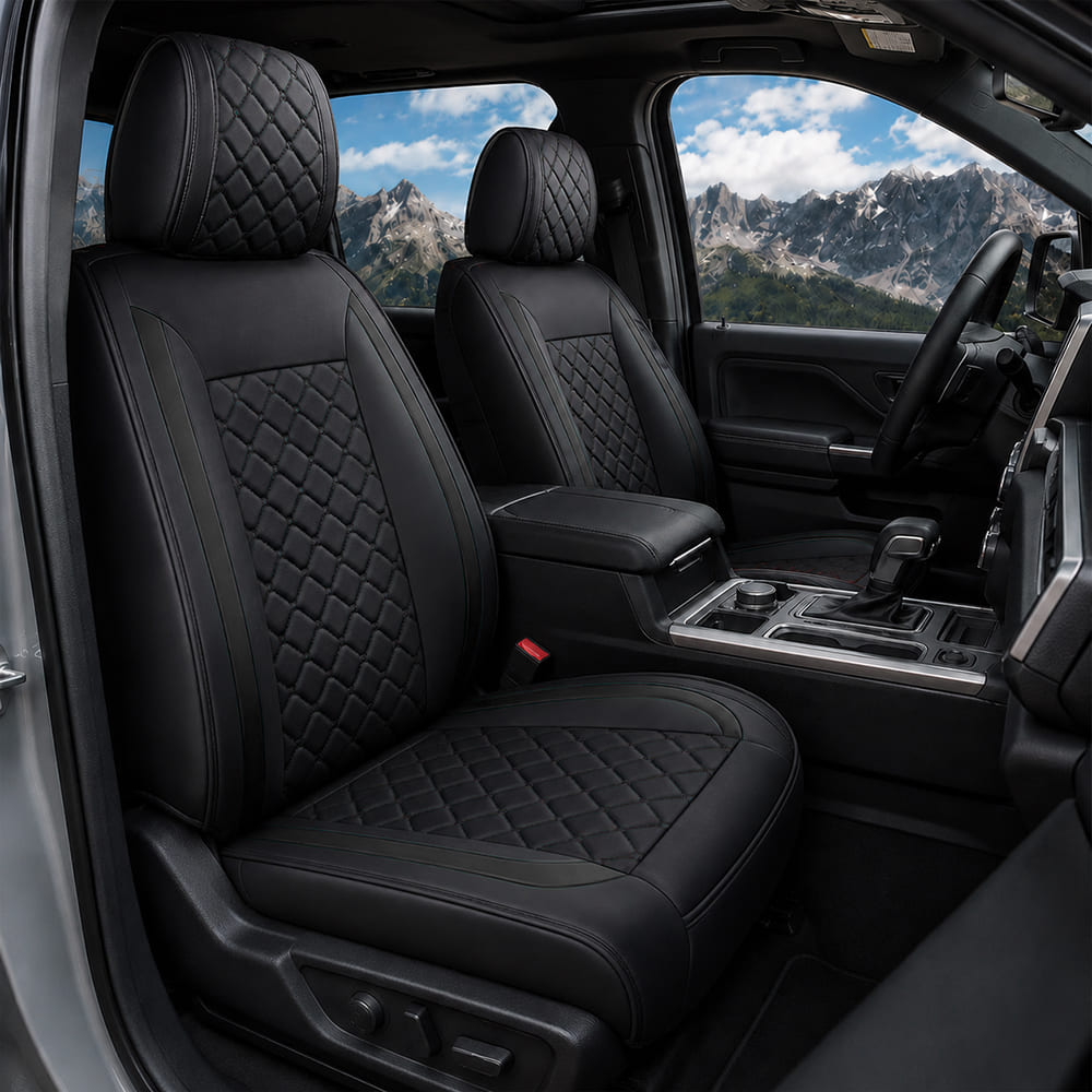 Custom Fit Toyota Tacoma Leather Seat Covers (2005-2026), Full Coverage Fit