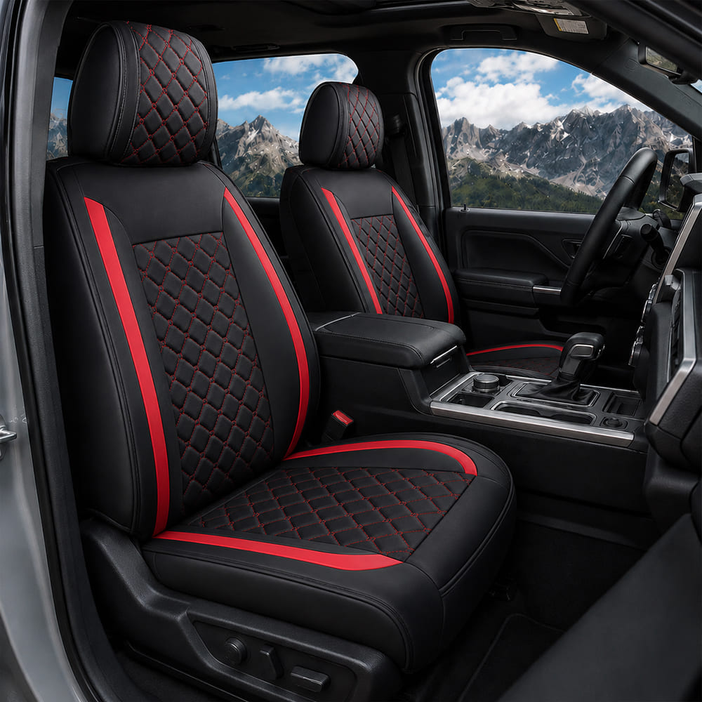 Custom Fit Toyota Tacoma Leather Seat Covers (2005-2026), Full Coverage Fit
