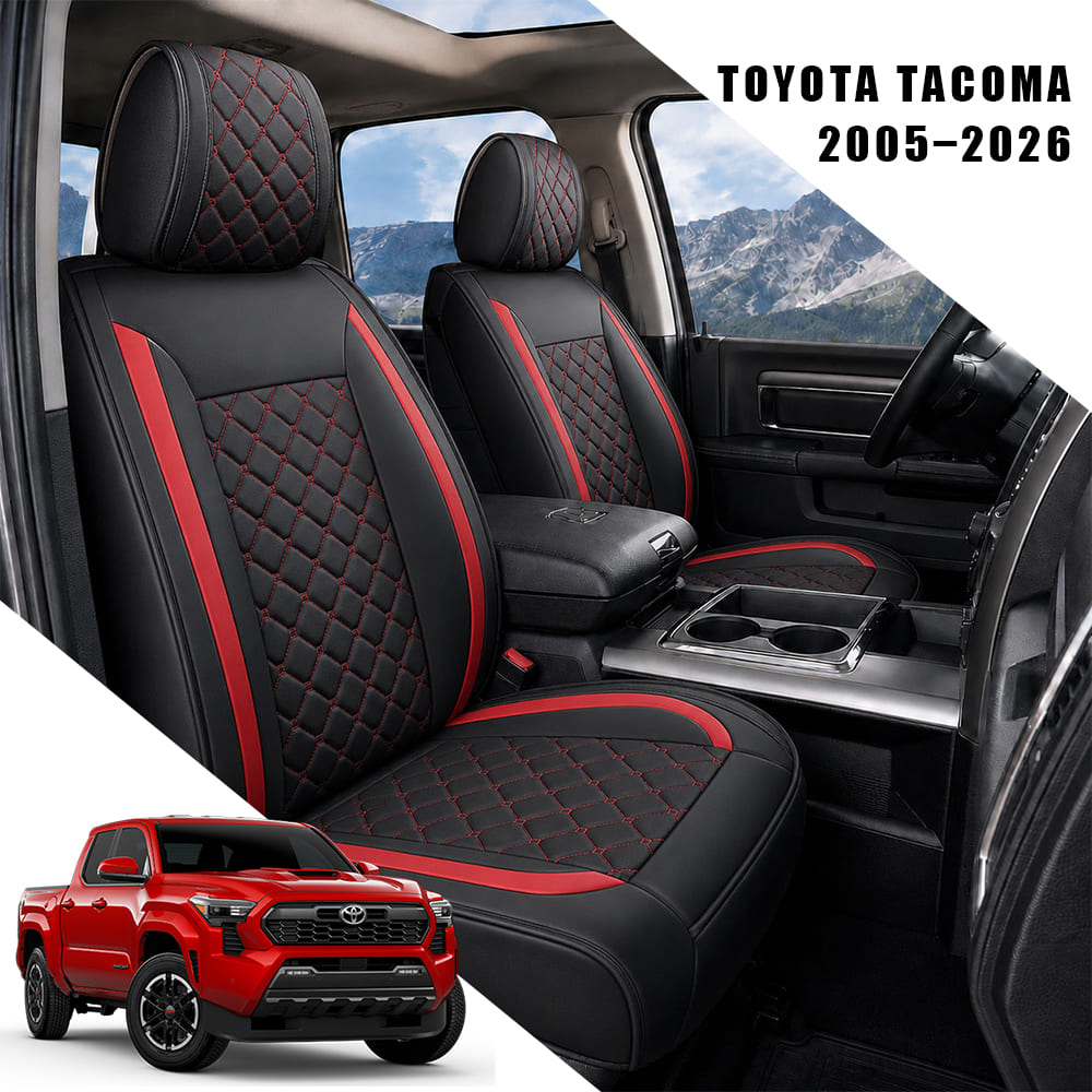 Custom Fit Toyota Tacoma Leather Seat Covers (2005-2026), Full Coverage Fit