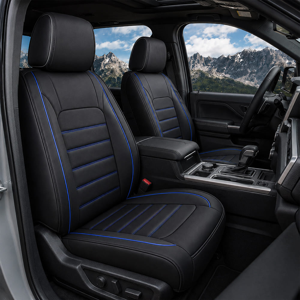 Custom Fit Toyota Tacoma Leather Seat Covers (2005-2026), Full Coverage Fit