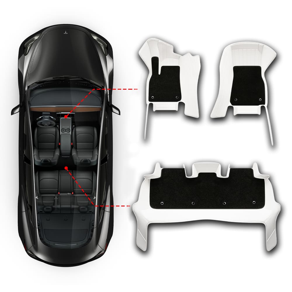 Tesla Model 3/Y Luxury Leather Full Coverage Floor Mats