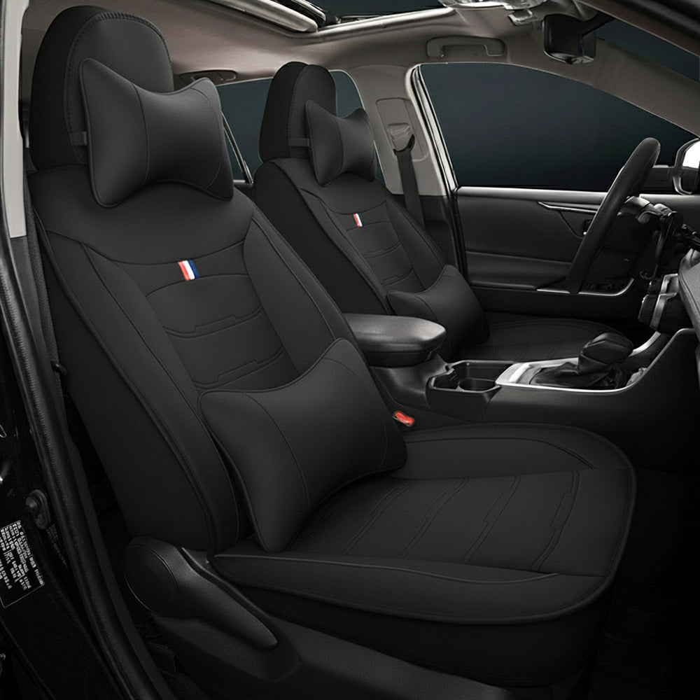 Universal Fit Faux Leather Car Seat Covers – 5-Piece Set, Waterproof, Easy Care for Most Vehicles