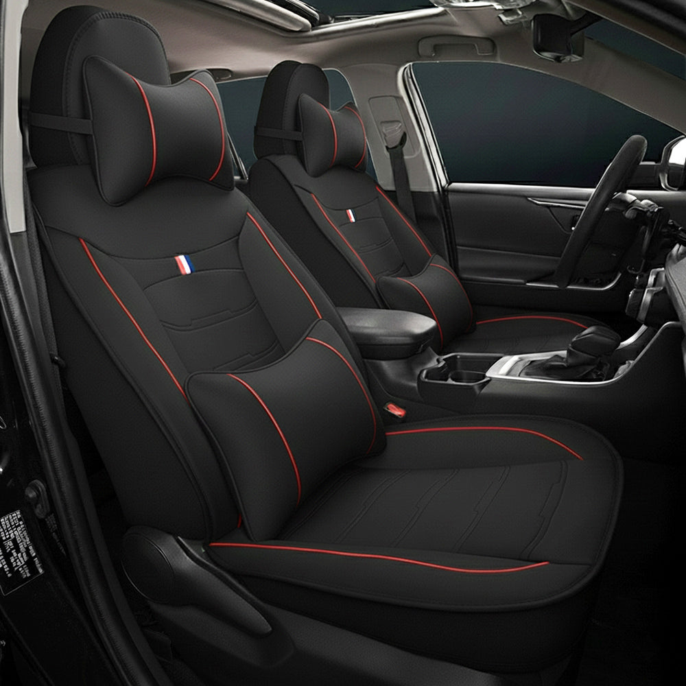 Universal Fit Faux Leather Car Seat Covers – 5-Piece Set, Waterproof, Easy Care for Most Vehicles