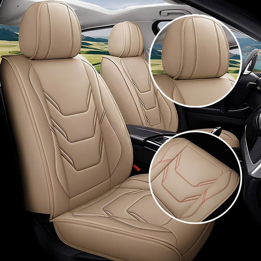 Universal Fit Car Seat Covers Full Set – Waterproof Scratch-Resistant Faux Leather for Cars & Pickups