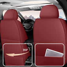 Load image into Gallery viewer, AmanCarport Universal 5-Seat Car Seat Covers – Faux Leather &amp; Ice Silk Full Set, Breathable &amp; Airbag Compatible
