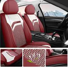 Load image into Gallery viewer, AmanCarport Universal 5-Seat Car Seat Covers – Faux Leather &amp; Ice Silk Full Set, Breathable &amp; Airbag Compatible