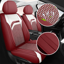 Load image into Gallery viewer, AmanCarport Universal 5-Seat Car Seat Covers – Faux Leather &amp; Ice Silk Full Set, Breathable &amp; Airbag Compatible