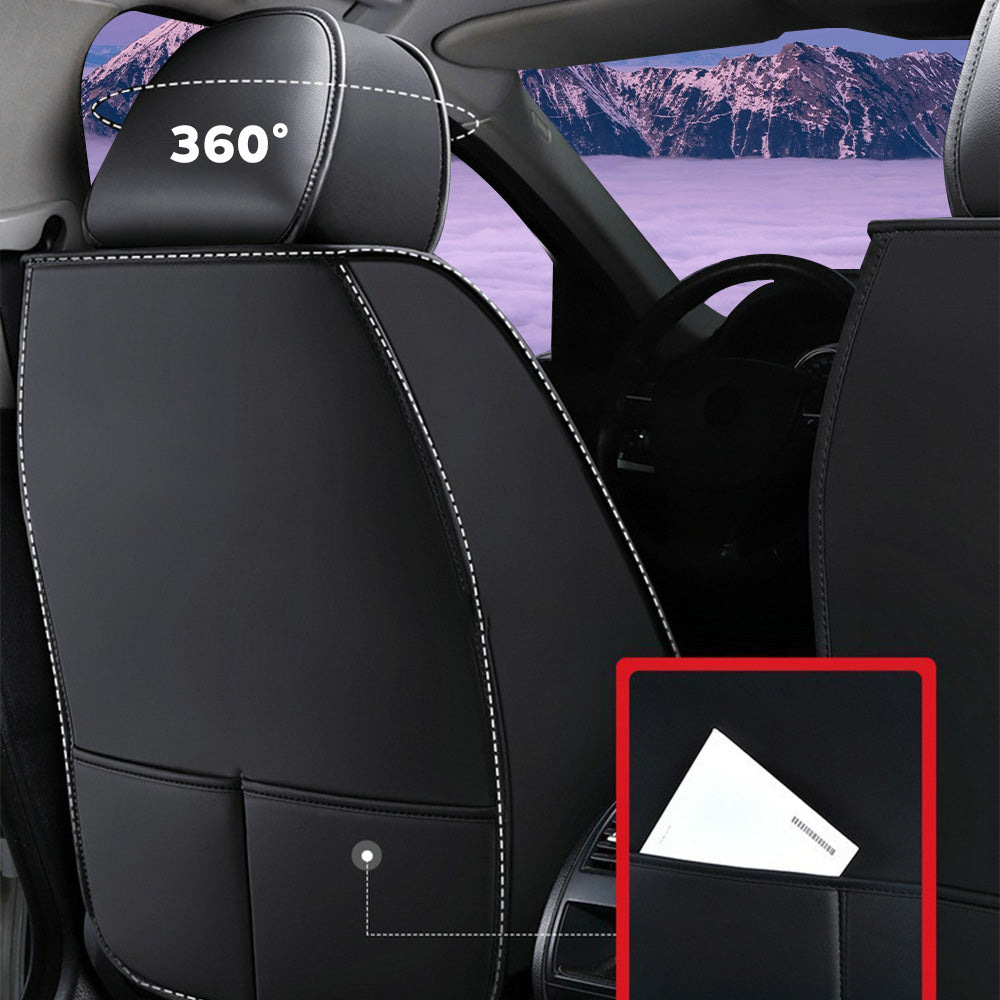 Universal 3D Car Seat Covers Full Set – 5-Piece Faux Leather, Waterproof & Breathable Design