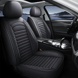 5-Piece Car Seat Covers Full Set – Universal Faux Leather Cushions for Cars, SUVs & Trucks