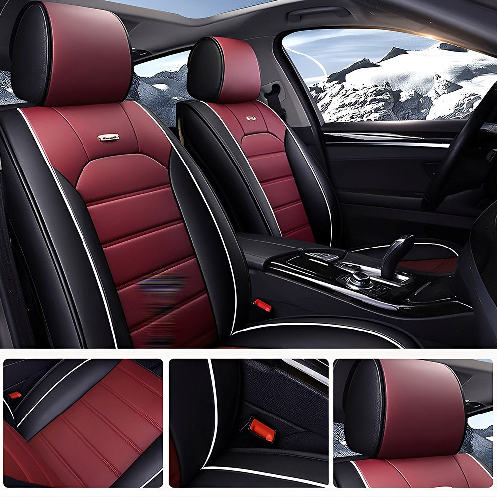 Universal Faux Leather Car Seat Covers – 5-Piece Waterproof Seat Protector for Most Vehicles