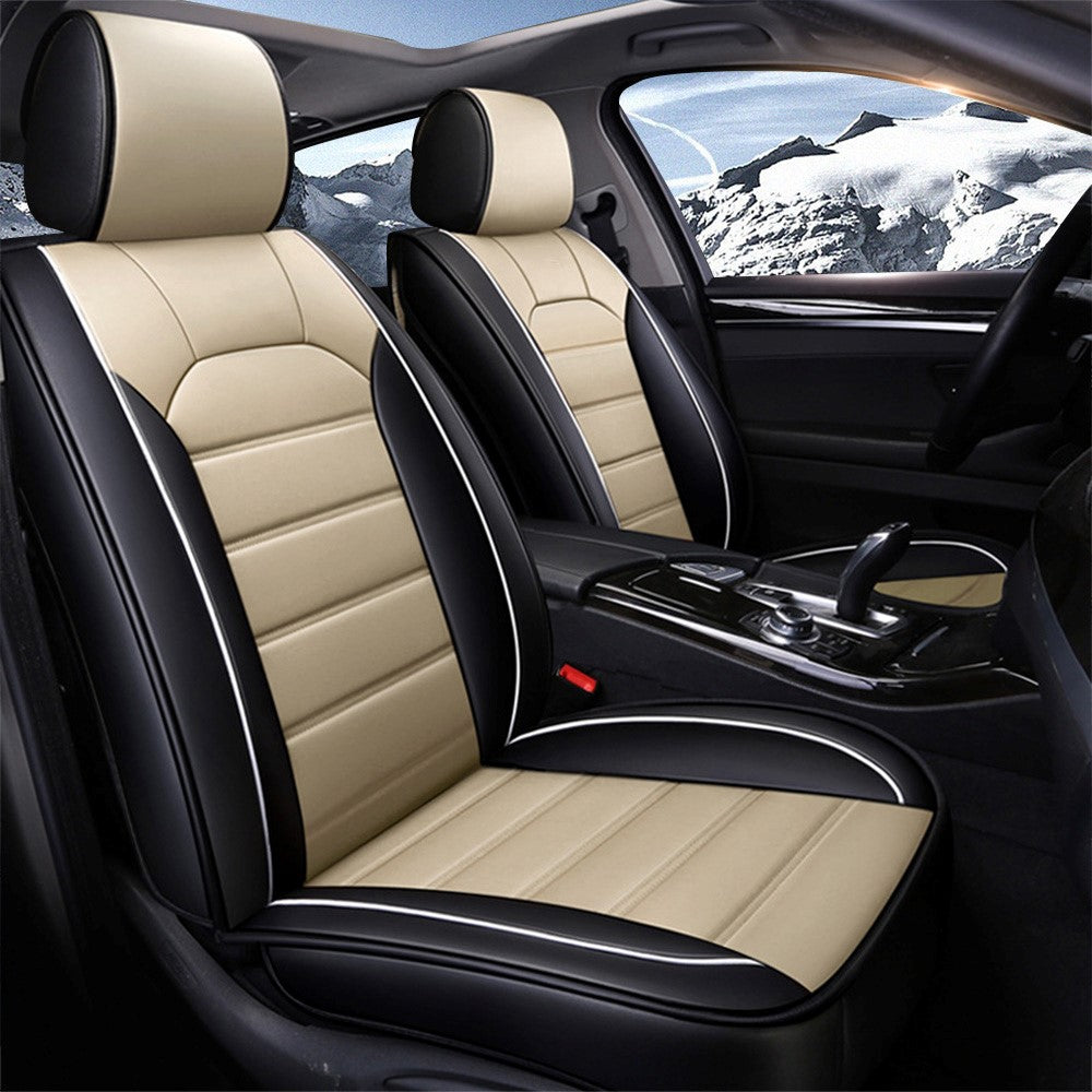 Universal Faux Leather Car Seat Covers – 5-Piece Waterproof Seat Protector for Most Vehicles